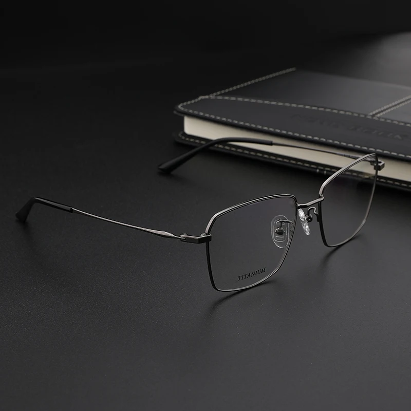 Titāna Vīriešu Brilles Rāmis Laukumā Vīriešu Biznesa Stils Tuvredzība Recepšu Brilles Optiskās Rāmis Ultravieglajiem#190005