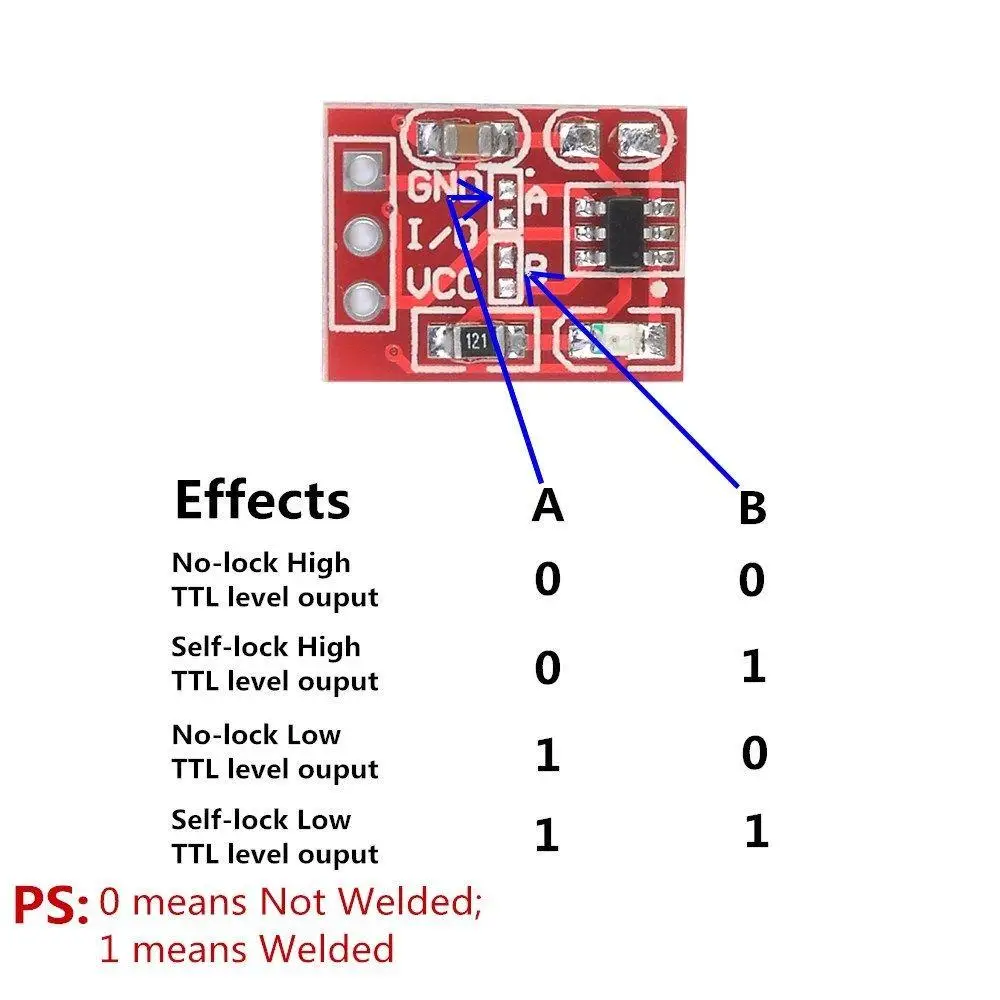 TTP223 Pieskarieties Atslēgas Slēdzis Modulis Pieskaroties Pogai, Self-Locking)/Ne-Bloķēšanu Capacitive Slēdži Vienu Kanālu Rekonstrukcija