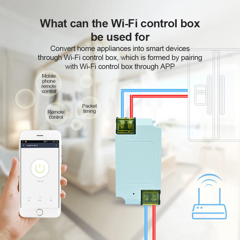 Tuya 15A Smart Wifi Slēdzis Smart Home Tālvadības Laika Balss Pārveidošana Līnijas Slēdzis Balss Vadības Smart Dzīves TUYA APP