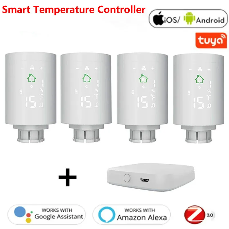 Tuya ZigBee3.0 Smart Radiatoru Cilindra Programmējams Temperatūras Regulators Modernizētas Balss Vadību, Alexa, Google, Palīgs Mājas