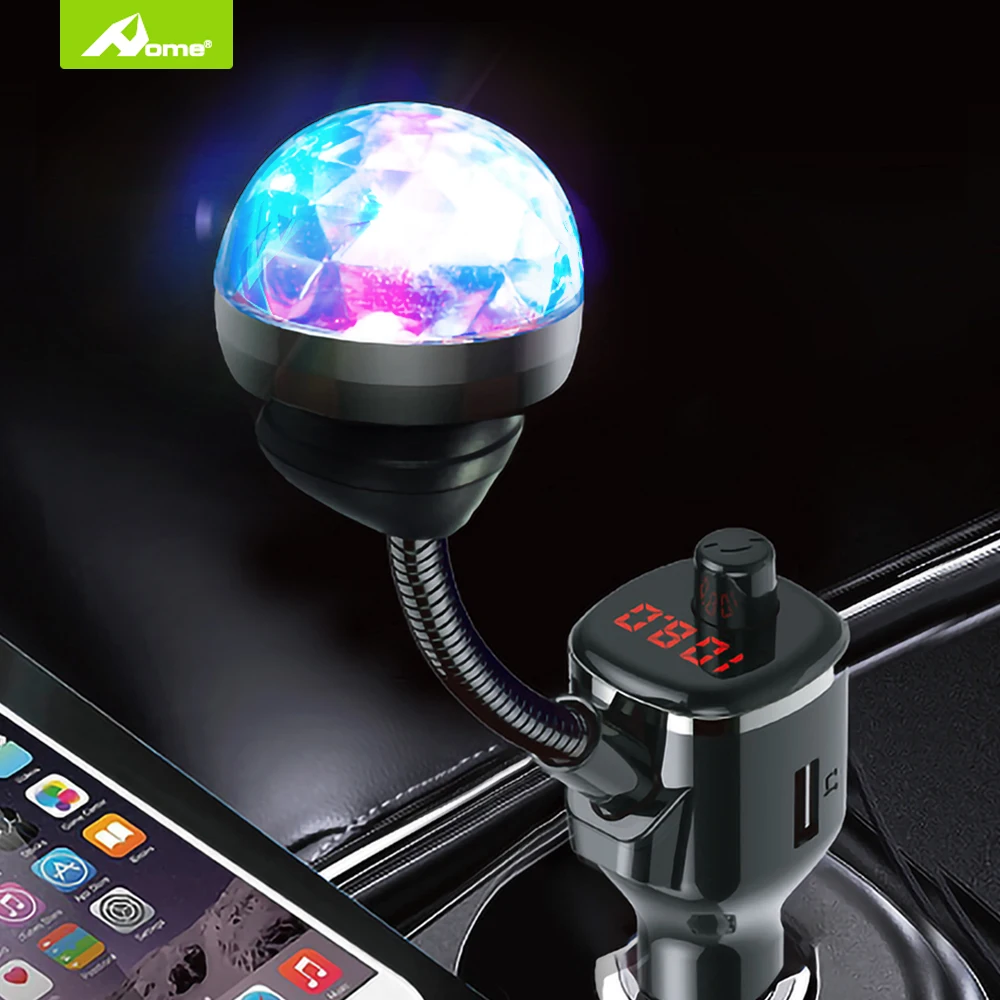 USB Automašīnas Lādētājs 3 ostas ātri maksa par tālruņa Lādētājs, bluetooth, mp3 atskaņotājs automašīnas komplektu ar disco LED gaismas Tālruņa Lādētāju