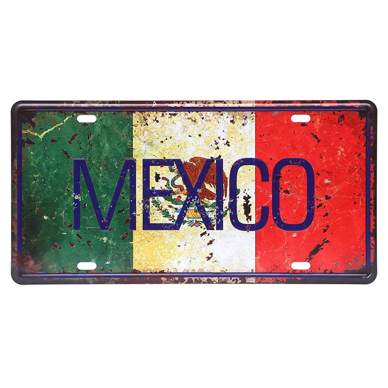 Valsts Karogs Japāna Automašīnas numura zīme Francija, Austrālija, Meksika Vintage Skārda Zīme, ASV, Kanāda, Itālija Sienas Māksla Metāla Plakātu YQZ007
