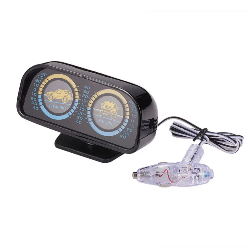 Vehemo Apgaismojums 12V Transportlīdzekļa Inclinometer Auto Inclinometer Piķis Ritošā Auto Inclinometer Slīpums Līdzsvaru Kompass Radošo