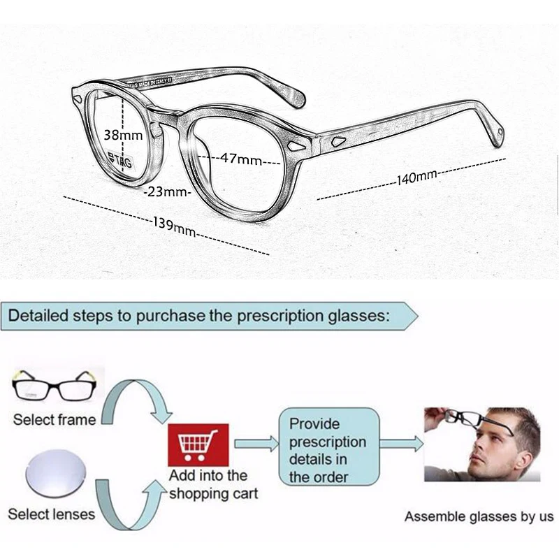 Vintage optiskās brilles, rāmis vīriešu, briļļu rāmji tuvredzība acs briļļu rāmji vīriešiem/sievietēm datoru apaļas brilles rāmi sievietēm