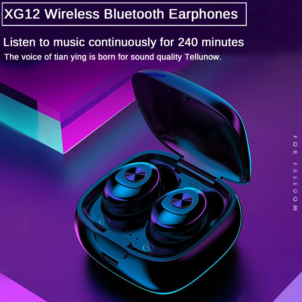 XG12 Bluetooth 5.0 TWS Stereo Austiņas Bezvadu Earbus HIFI Skaņas Sporta Austiņas, Brīvroku Spēļu Austiņas ar Mic pa Tālruni