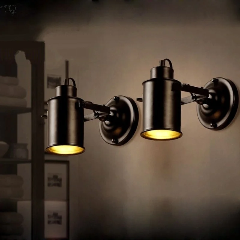 Ziemeļvalstu Retro Rūpniecības Vintage Sienas Lampas LED Sienas Sconcer Rotējošo Dzelzs Mākslas Restorāns Gultas Bārs, Kafejnīca Viesnīcā, Mājas Apgaismojums E27