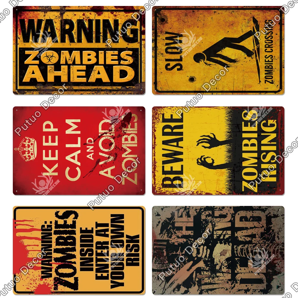 Zombie Skārda Zīme Metāla zīmju Plāksnes, Metāla Vintage Sienas Dekori Bārs, Krogs, Klubs Cilvēks Ala Metāla Zīmes, Skārda Zīmes (20x30cm)