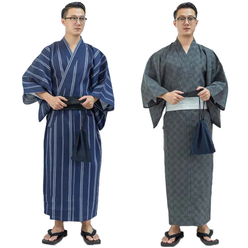 Āzijas Tradicionālās Japāņu Kostīmi Vīriešu Jauno Gadu Kimono Jinbei Sleepwear Spa, Sauna Plānas Kokvilnas Yukata Ilgi, Vanna Drēbes Kleita