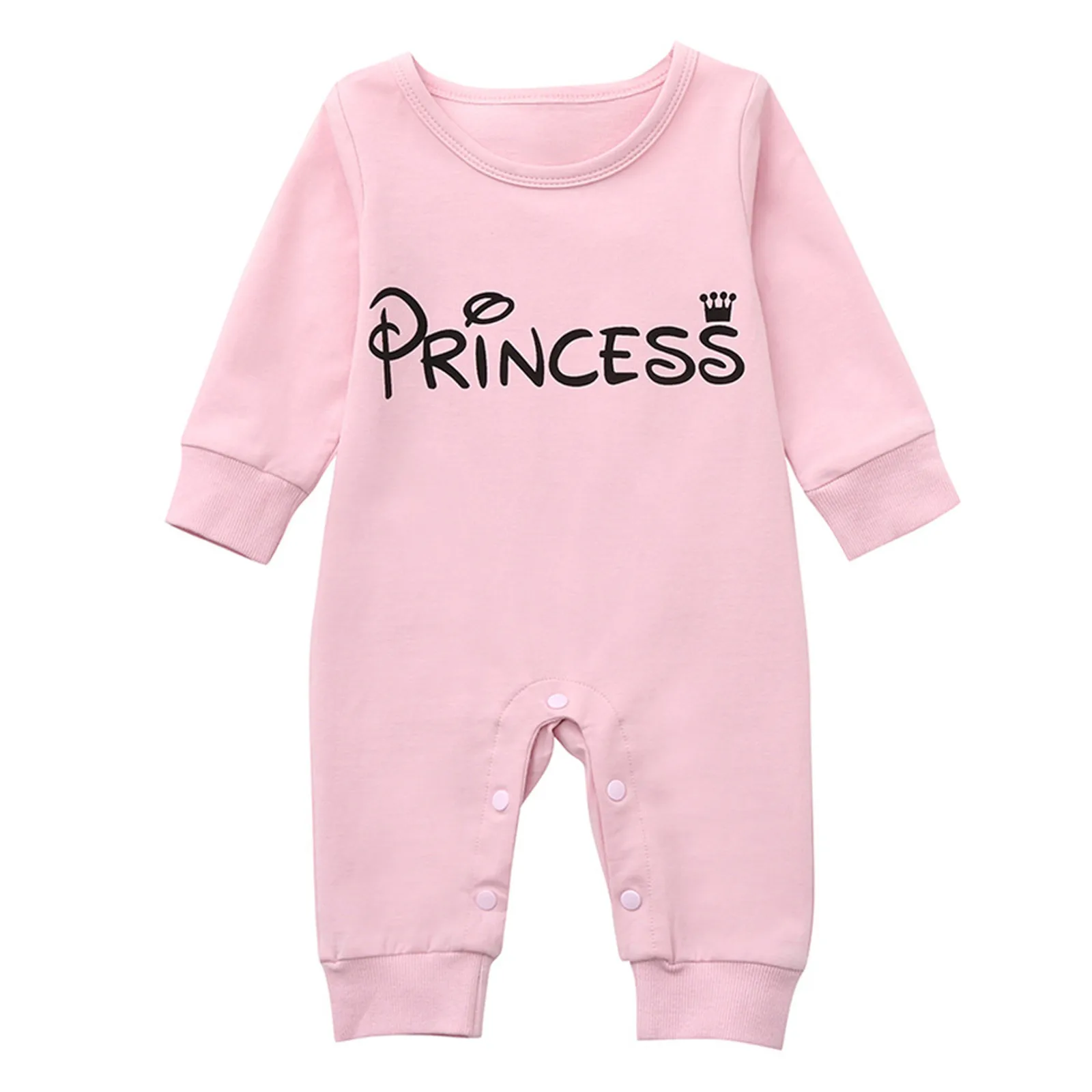 (0M-24M), Baby garām Piedurknēm Vēstuli no Viena Gabala, bērnu drēbes, bērnu meitene Modes Princese Rozā Saldu Burtu Princese Vienā Gabalā F4*