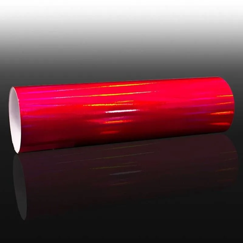 1.49x0.3m Sarkans Lāzera auto wrap hologrāfiskās Uzlīmes, Auto Uzlīmes Auto Wrap filmu Skaista Vinila