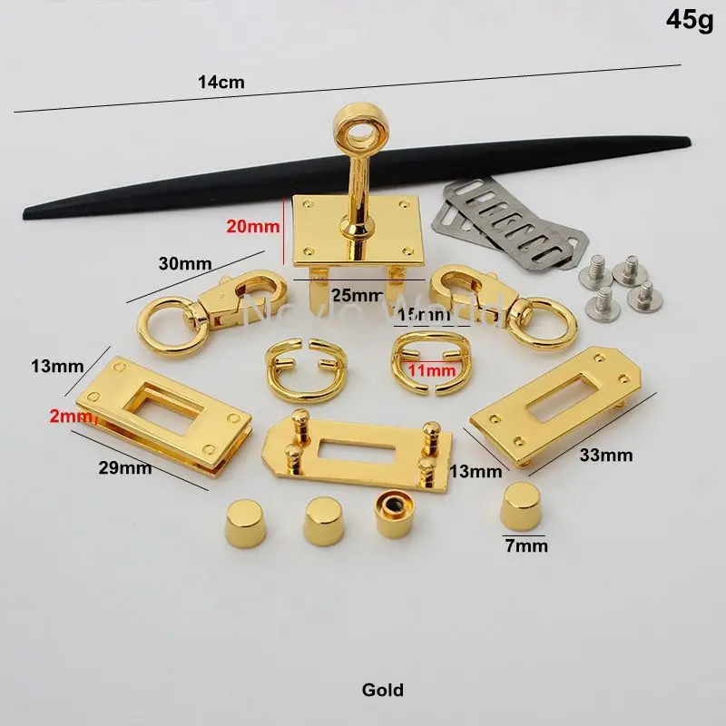 1-5 komplekti 25*20mm jaunu ierodas produktu zelta chrome kopu mini lock DIY pleca soma somā piederumi