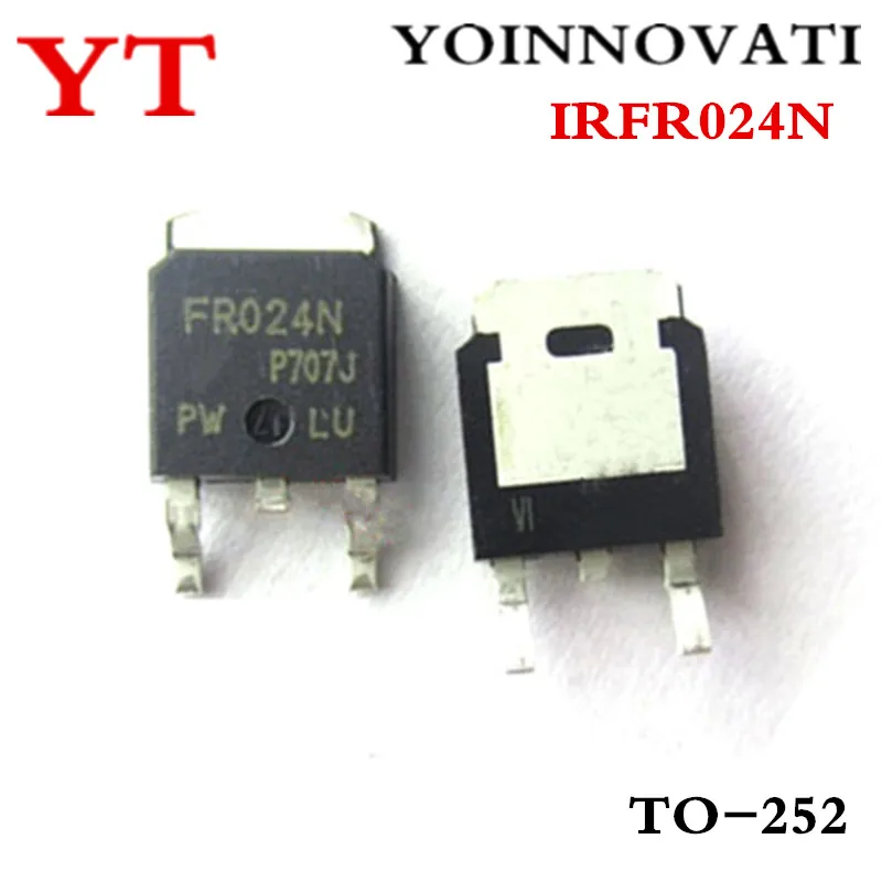 100pcs/daudz IRFR024N FR024N TO-252 MOSFET N-CH 55V 17A DPAK IC labāko kvalitāti.