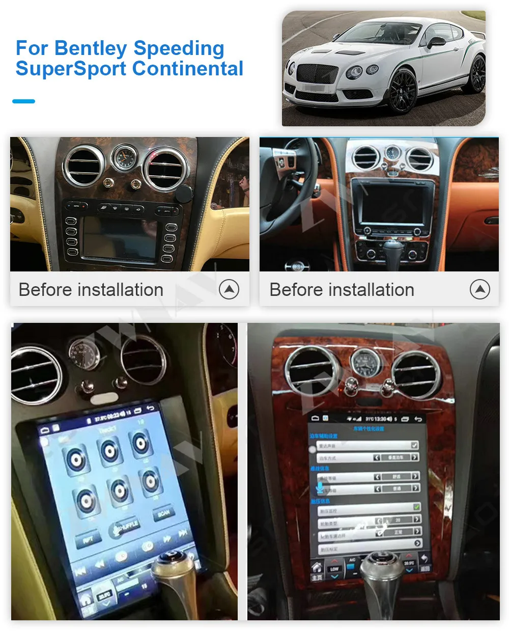 128G Tesla Ekrāna Android 10 Player Bentley ātruma Pārsniegšanu Continental SuperSport GPS Navigācijas Auto Audio Radio Stereo Galvas Vienības