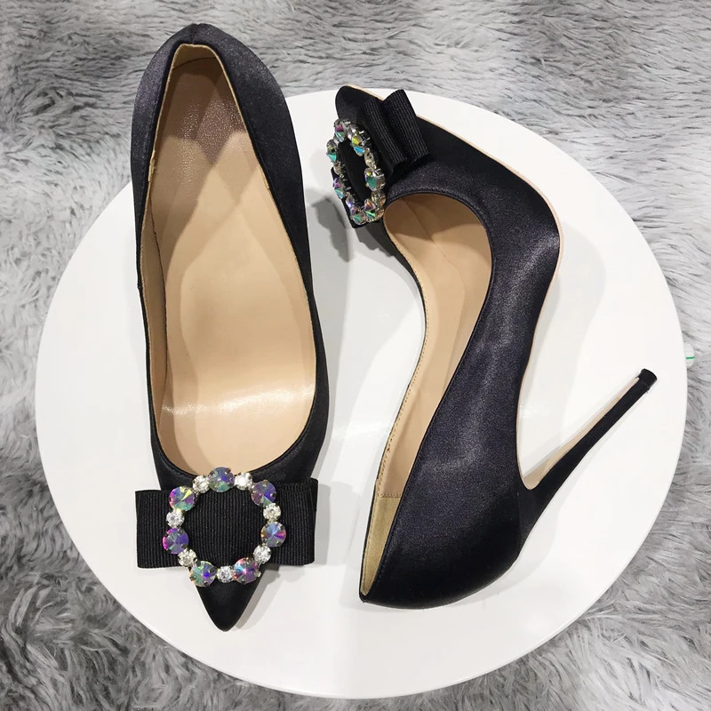 12cm sūkņi modes jaunu norādīja augstpapēžu izsmalcināti elegants vienas kurpes, papēdis dāmas puses naktsklubs silk black BM023 ROVICIYA