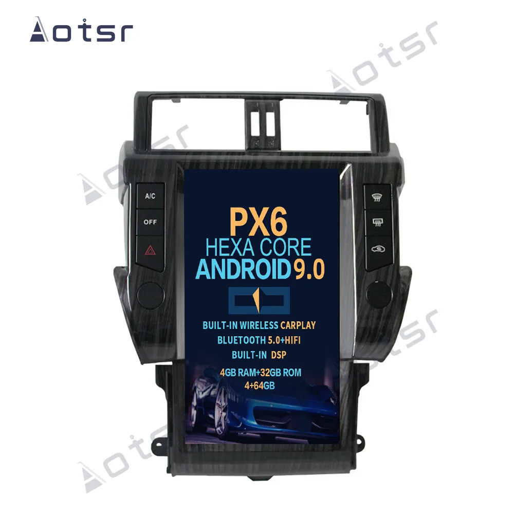 13.6 Collu Auto DVD Atskaņotājs Toyota Land Cruiser Prado 150 LC150 J150 2010-2018 Android 9.0 PX6 GPS Navigācijas 4G+64G Headunit