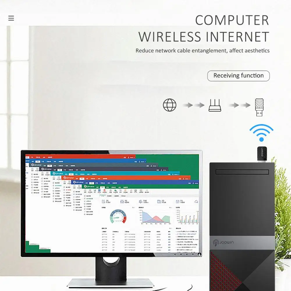 1300Mbs USB Wireless 2.4 G&5G Wifi Adapteris ātrgaitas Gigabit Tīkla Karte Dual Band 802.11 AC Antenu Klēpjdators, Desktop PC