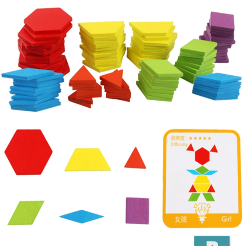 155pcs Montessori Koka Jigsaw Puzzle Board Uzstādīt Krāsains Bērnu Izglītojošas Koka Rotaļlietas Bērniem Mācību Jaunattīstības Rotaļlietas
