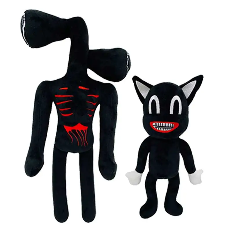 1gb 30cm/40cm Anime Sirēnu Vadītājs Plīša Rotaļlieta Karikatūra Sirenhead Pildījumu Dzīvniekiem, Lelle Šausmu Melns Kaķis Peluches Rotaļlietas Ziemassvētku Dāvanu
