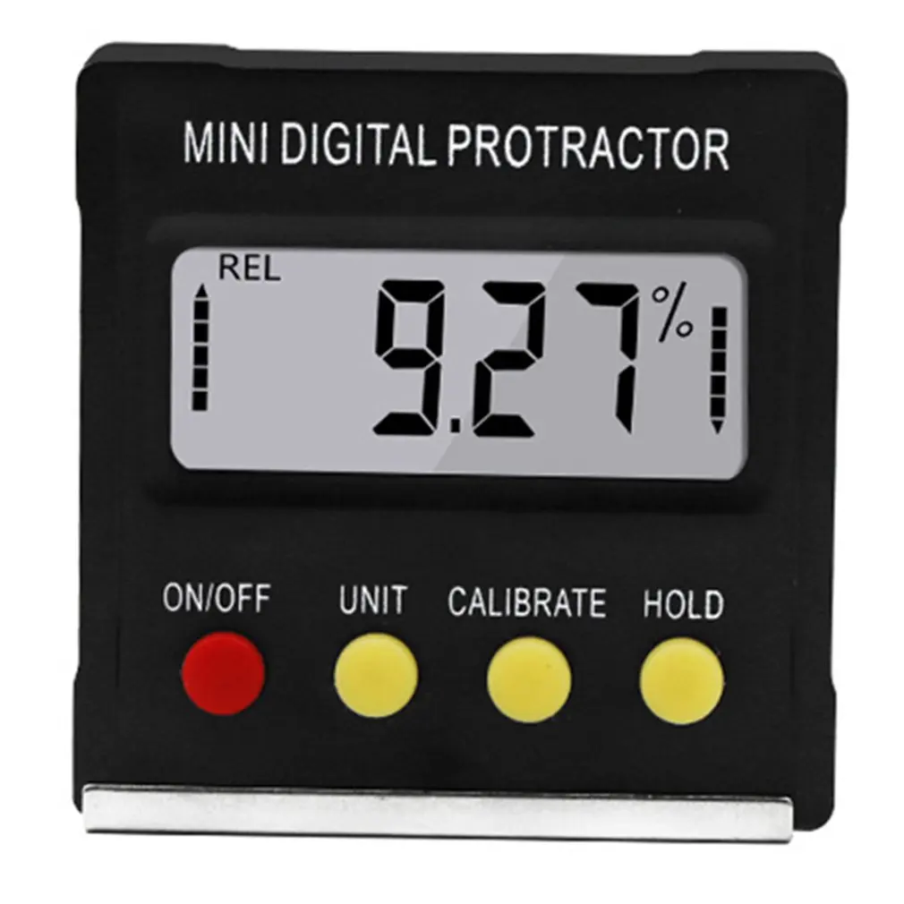 1pc Melna Mini Digital Transportieris Elektronisko Inclinometer Leņķa Platums 360 Slīpuma Leņķis Līmenis Rūtiņu Vertikāls Magnētisko Mērīšanas Instrumenti