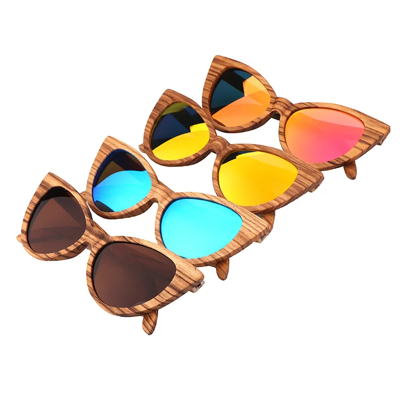 2018 luksusa apaļas saulesbrilles sieviešu polarizētās Kaķa acs, saules brilles koka brilles Ar kasti woode ocularia solārija Gafas de sol