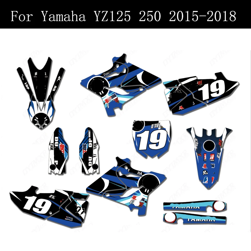 -2018 Par Yamaha YZ 125 250 Motociklu Pārsegi Grafikas, Uzlīmju Komplekti Fona Bildītes YZ125 YZ250 2016 2017 2018