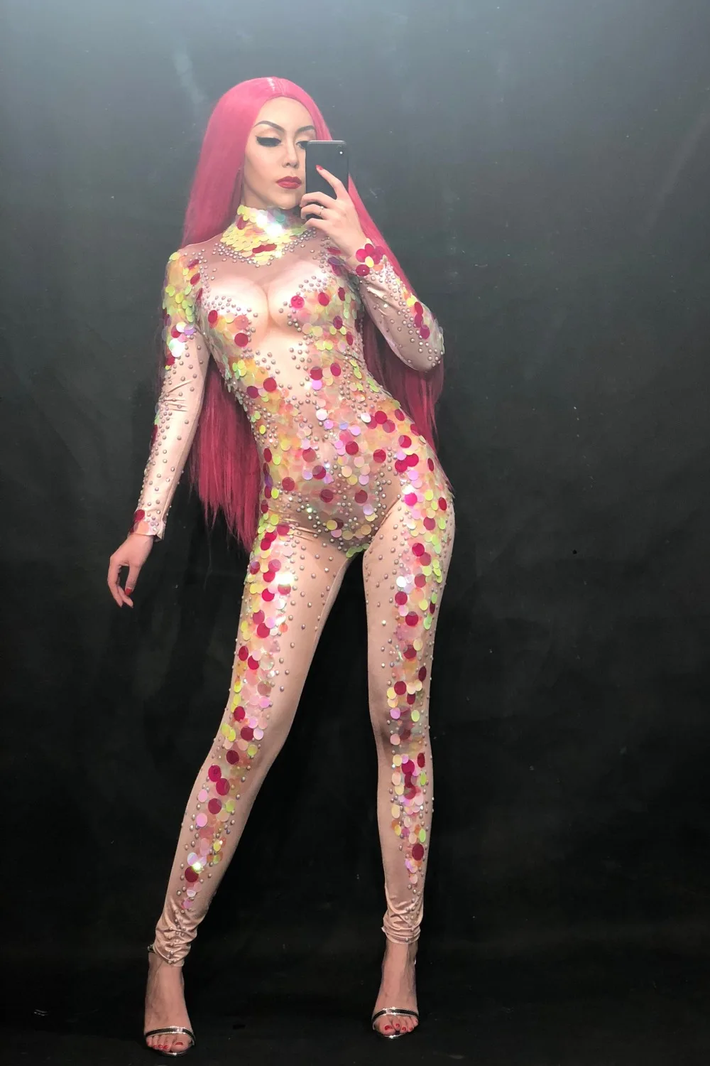 2020. Gadam, Sievietēm, Jaunas Sexy Jumpsuit Pilns Ar Dzirkstošo Sirēna Sequin Multicolor Naktsklubs Dzimšanas Dienas Svinības Atzīmētu Skatuves Kostīmu Valkāt