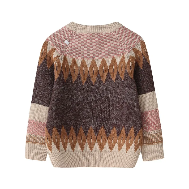 2020 rudens ziemas gadījuma bērniem džemperis zēniem, meitenēm garām piedurknēm ģeometrisko modeli, modes apģērbu 4-7 G. bērniem