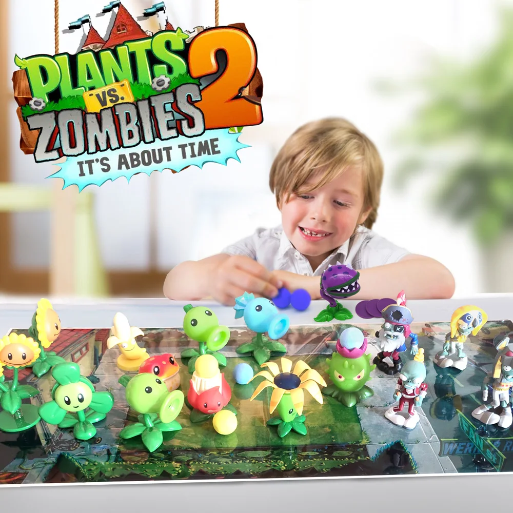 2020New Patiesu Augi vs Zombies Pilns komplekts Fotografēšanas rotaļlietas Rīcības attēls Modelis Zirņa šāvēja Saule ziedu Spaini Zombiju Bērna dāvanu