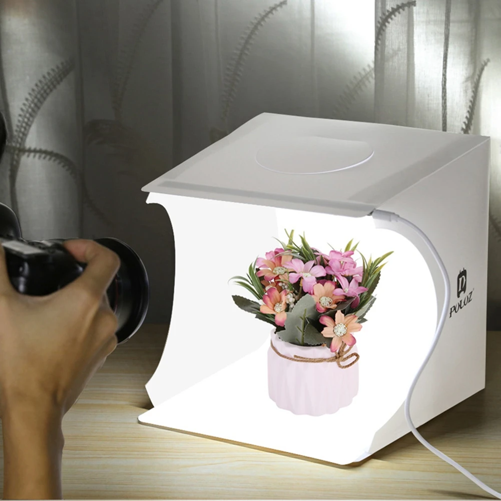 2LED gaismas kārbas Gaismas kastes Mini Foto Studija Kaste Fotogrāfija Gaismas Studijā, Fotografēšana Telts Lodziņu Komplekts ar 6 Krāsu Backdrops +ES, ASV Plug