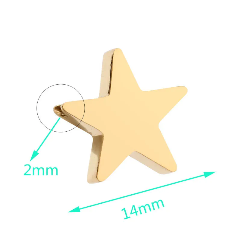 2mm Caurumu nerūsējošā tērauda Zvaigznes Distances Krelles Rotaslietas, kas veic Piegādi Zelta tonis