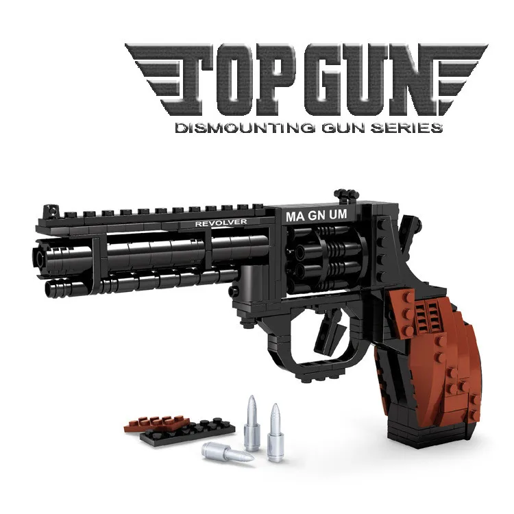300pcs Celtniecības Bloki Simulācija Militāro Revolveris Saliktas Rotaļlietas Klasika Zēniem Simulācijas CS Piedzīvojumu Pistoli Modelis