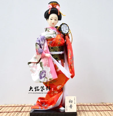 30cm Kawaii Japāņu Jauki Geišas lelles, Figūriņas ar skaistu kimono Jaunu māju, biroju apdare Miniatūras dzimšanas dienas dāvana