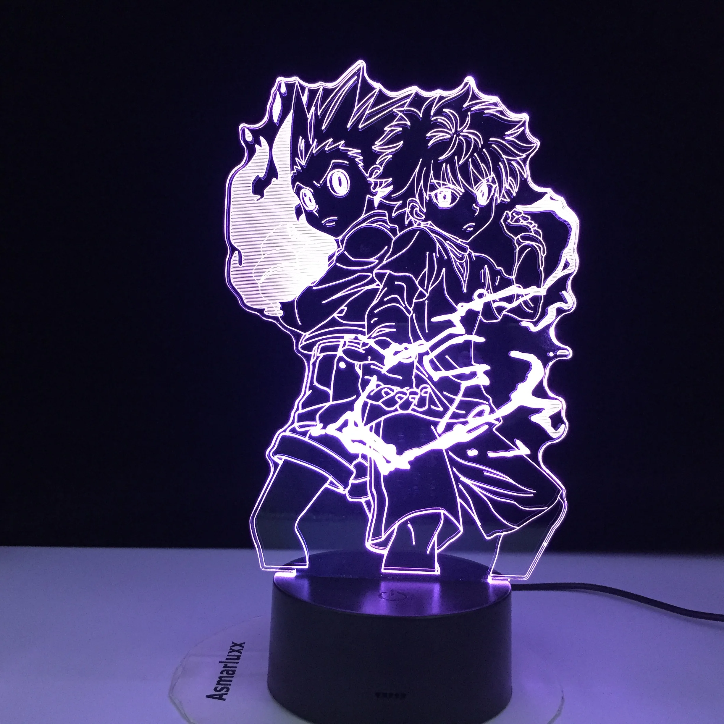 3D-4734 Bērniem Dāvanu LED Touch Sensors Krāsains Guļamistaba Nightlight Anime, Hunter X Hunter Dekoru 3D Gaismas Lampa Hisoka Sīkrīkus