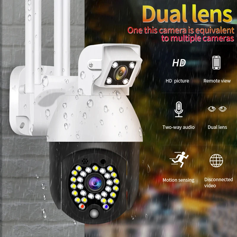 3MP Dual Objektīvs Āra Bezvadu Drošības Kameru PTZ Ātrums Dome Ārējo Wifi Iela Video Kamera IP CCTV P2P Kustības Brīdinājuma YCC365