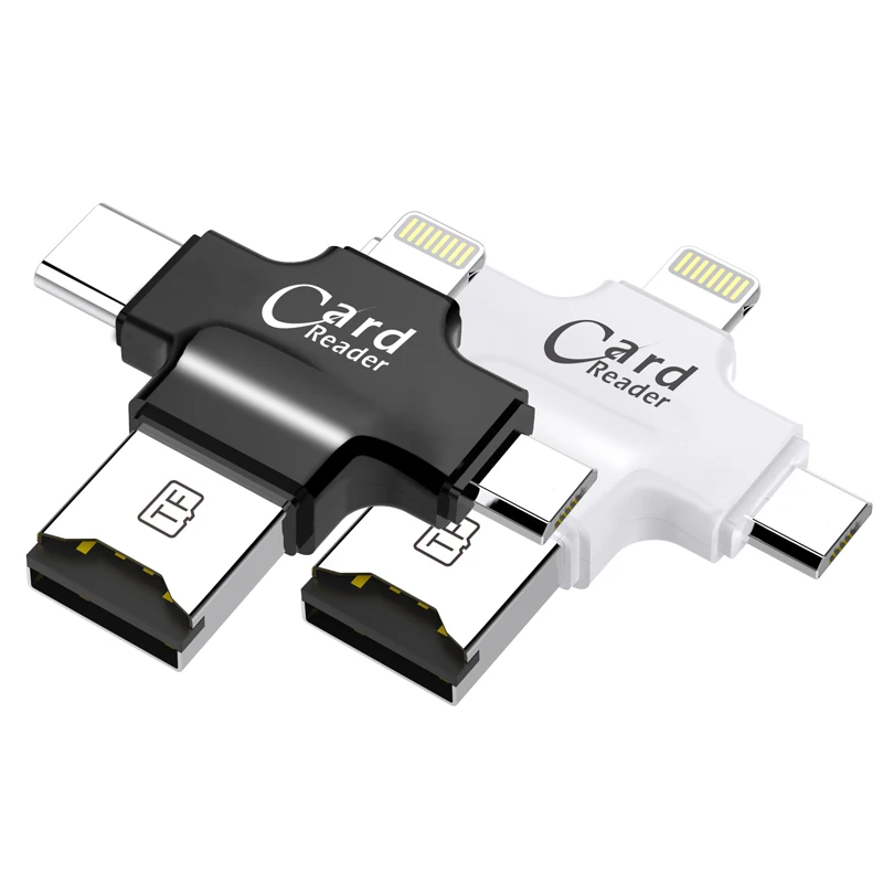 4 in 1 USB/USB 2.0 Type-c/Micro MultiMemory Smart Karšu Lasītājs Micro SD Karšu Lasītājs OTG Lasītājs Klēpjdatoru Piederumi Android