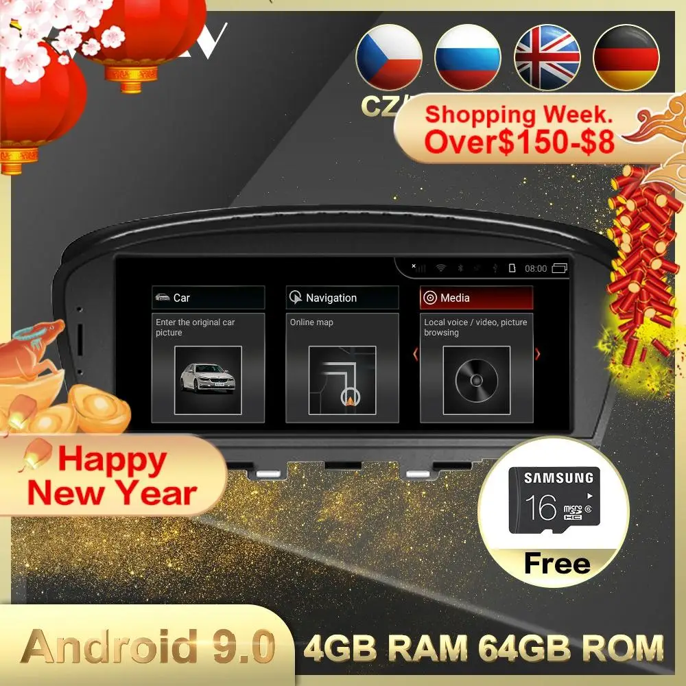 4G+64G Android 9.0 Auto multimediju Atskaņotājs, GPS Navi BMW 7er E65 E66, 2001-2008 auto auto radio stereo galvas vienības, wifi, BT bezmaksas kartes