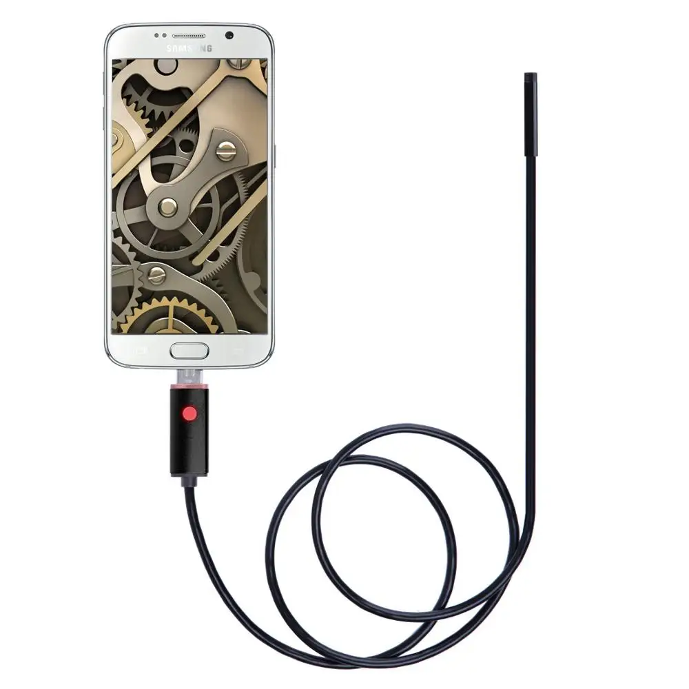 5.mm Endoskopu Kamera Elastīga IP67 Waterproof 6 Regulējams Led Pārbaudes Borescope Kameru, Micro USB OTG C Tipa Android PC