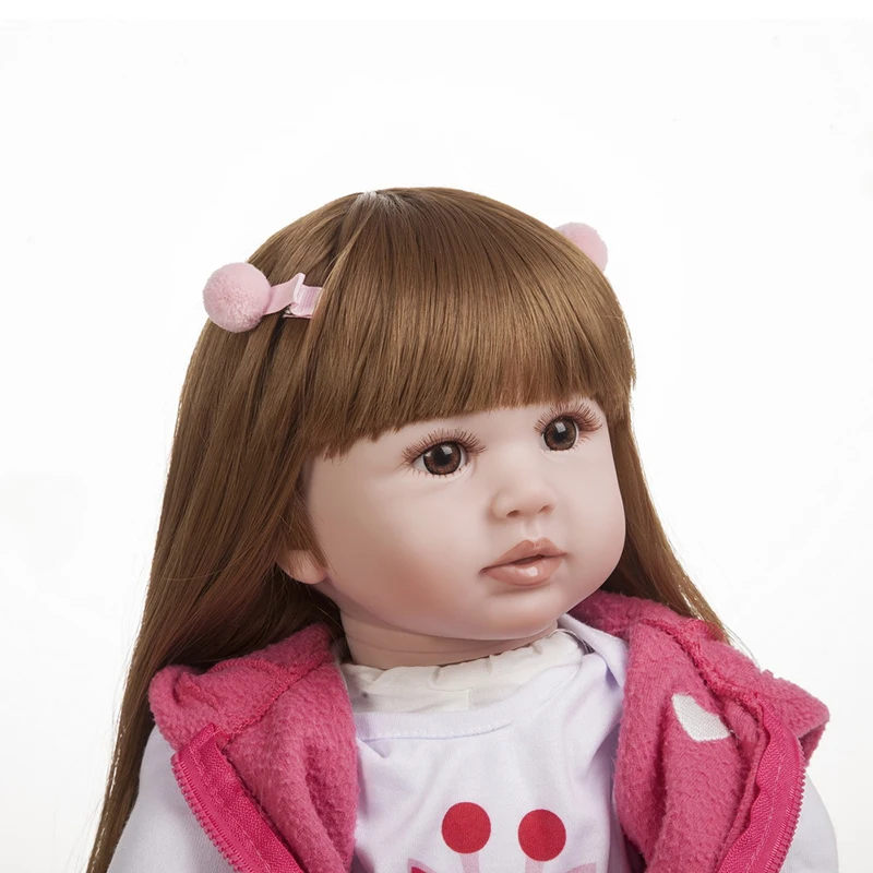 60CM Augstas Kvalitātes Atdzimis Toddler Princese Meitene Lelle Silikona Vinila Glītu Spilgti Bērnu Bonecas Meitene Bebe Lelle Atdzimis Menina