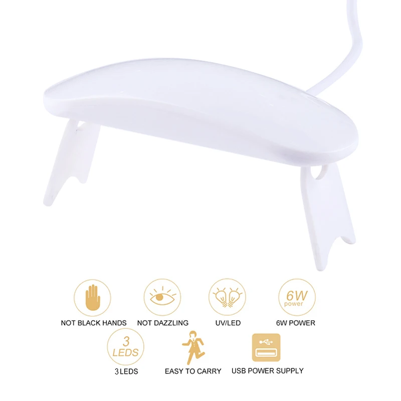 6W Mini White Nagu Žāvētājs LED UV Lampas Micro USB Gēla Lakas Žāvētājs Konservēšanas Mašīnu Lietošanai Mājās Nail Art Instrumenti Nagu Lampu