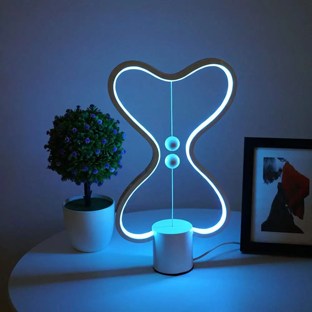 7 Krāsas, LED Pastāvīgu Līdzsvaru Nakts Lampa USB Powered Magnētisko Heng Nakts Gaisma Mājas Dekorēšana Guļamistaba Biroja Nakts Tabulu Gaismas