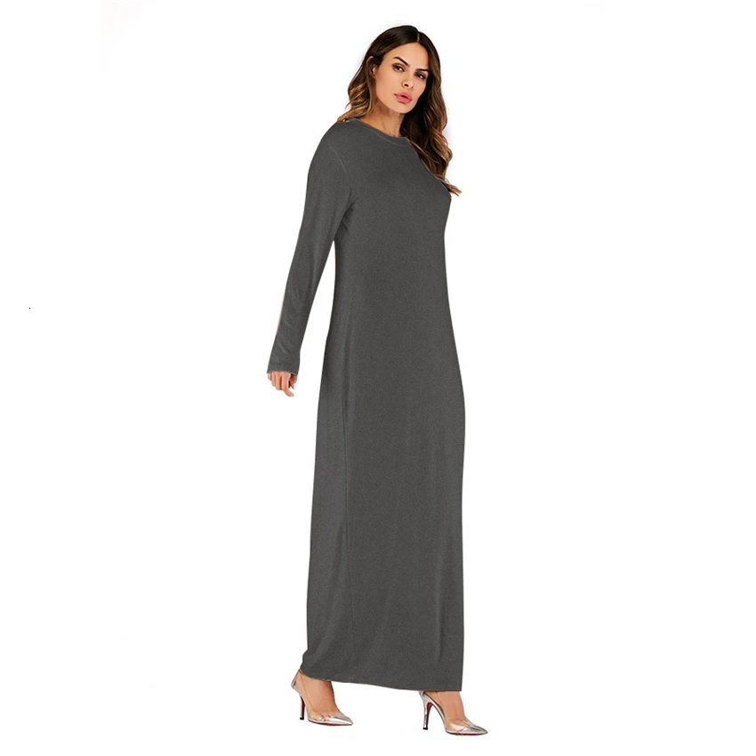 7Color garām Piedurknēm Abaya turku Dubaija Sievietēm Musulmaņu Kleita Stabilu Kravu Kaftan Arābu Tradicionālo Musulmaņu Apģērbu, S-2XL