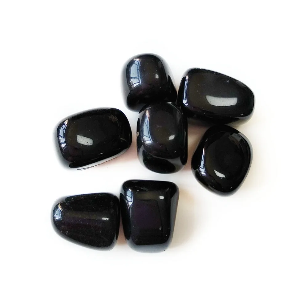 7pcs Dabas Black Obsidian Skalotas Akmens Cirsts Pulēta Dziedināšanas Reiki Kristāli Feng Shui Mājas Dekoru Vairumtirdzniecības Dropship
