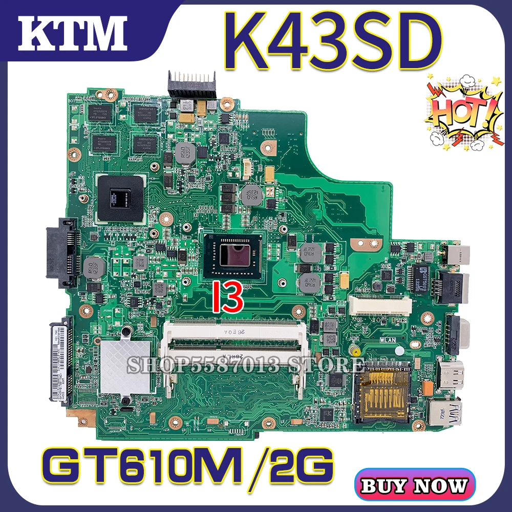 A84S par ASUS K43SD A43S REV:5.0 klēpjdatoru, pamatplate (mainboard I3 GT610M/2G testa OK tests