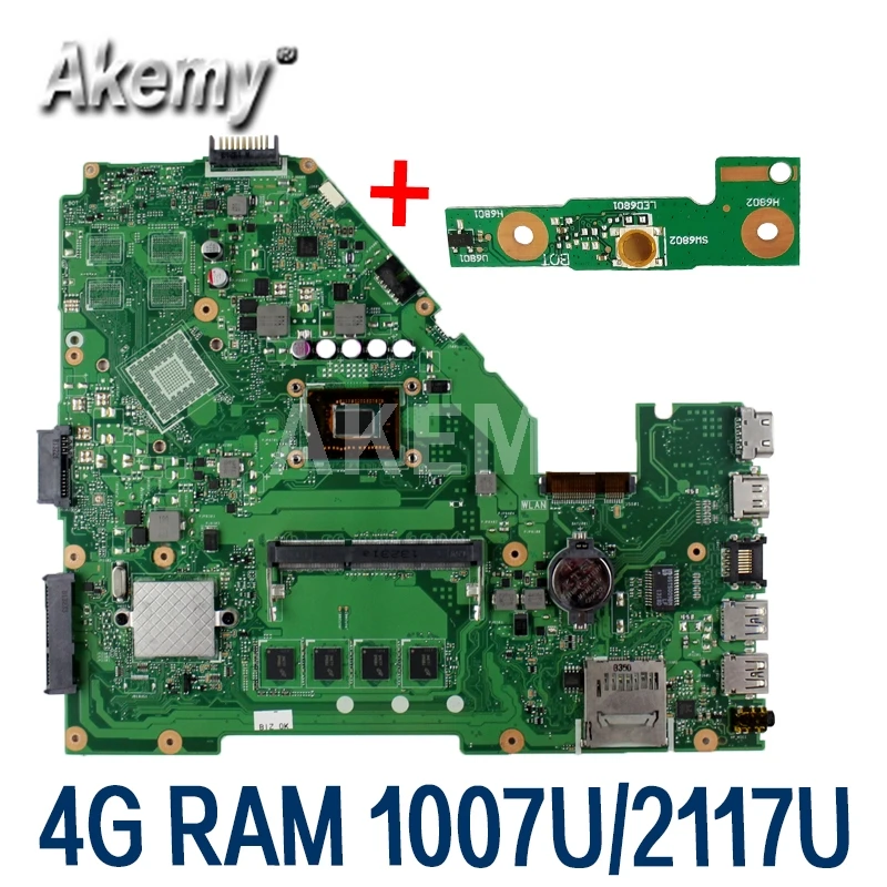 Akemy X550CA Portatīvo datoru mātesplati Par Asus X550CA X550CC X550CL R510C Y581C X550C X550 Testa sākotnējā mainboard 2117/1007 CPU