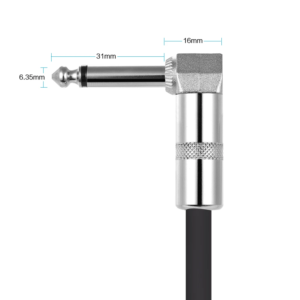 Ammoon 6-Pack Ģitāras Efektu Pedāli Instrumentu Patch Cable 30cm/ 1.0 pēdas Garš ar 1/4