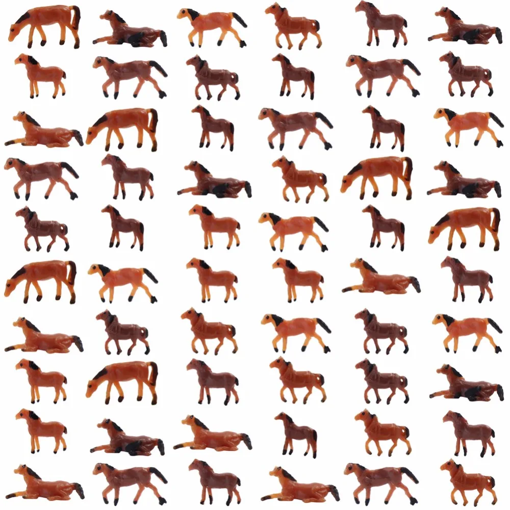 AN15002 60pcs 1:150 Arī Krāsotas Modelis Lauksaimniecības Dzīvnieku Modeli Zirgi N Mēroga Ainavu Ainavu Plānojums Rada 6