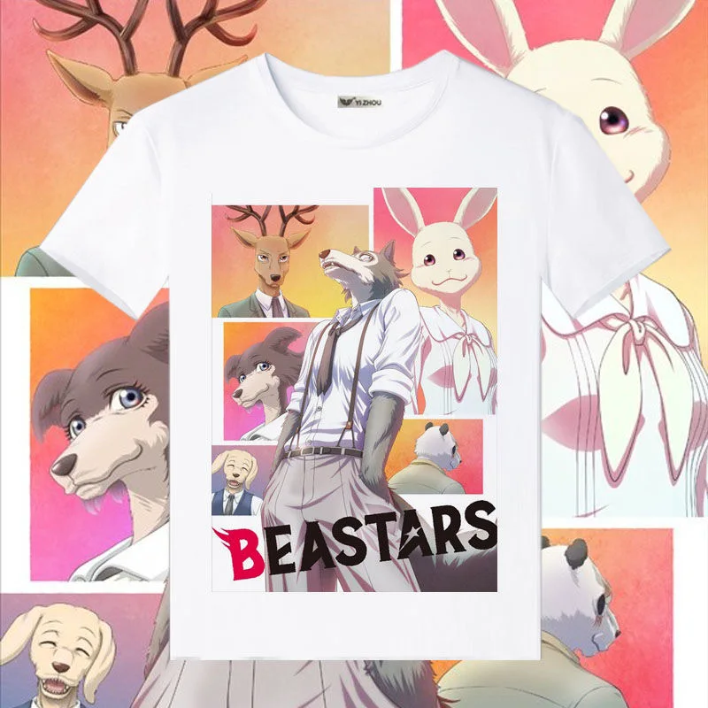 Anime BEASTARS T-Krekls Louis legoshi Haru Apģērbs Unisex Pieaugušo Bērnu Gadījuma modes T Krekls ar Īsām Piedurknēm Topi tshirt