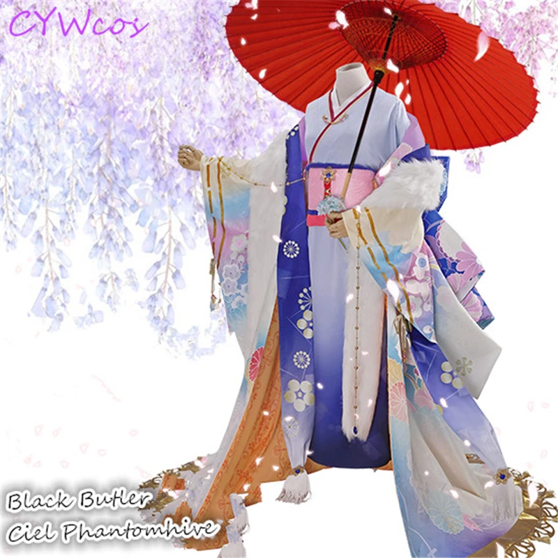 Anime Black Butler Ciel Phantomhive Sapnis 100 Mēness Atmodas Cosplay Kostīmu Japāņu Kimono Halloween Kostīmi Tērpi