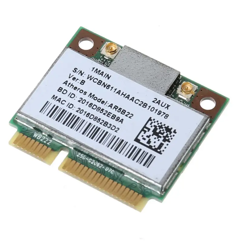 AR9462 AR5B22 WB222 Pusi Mini PCIe 300Mbps Bluetooth4.0 WLAN Wifi Bezvadu tīkla Kartes X6HA