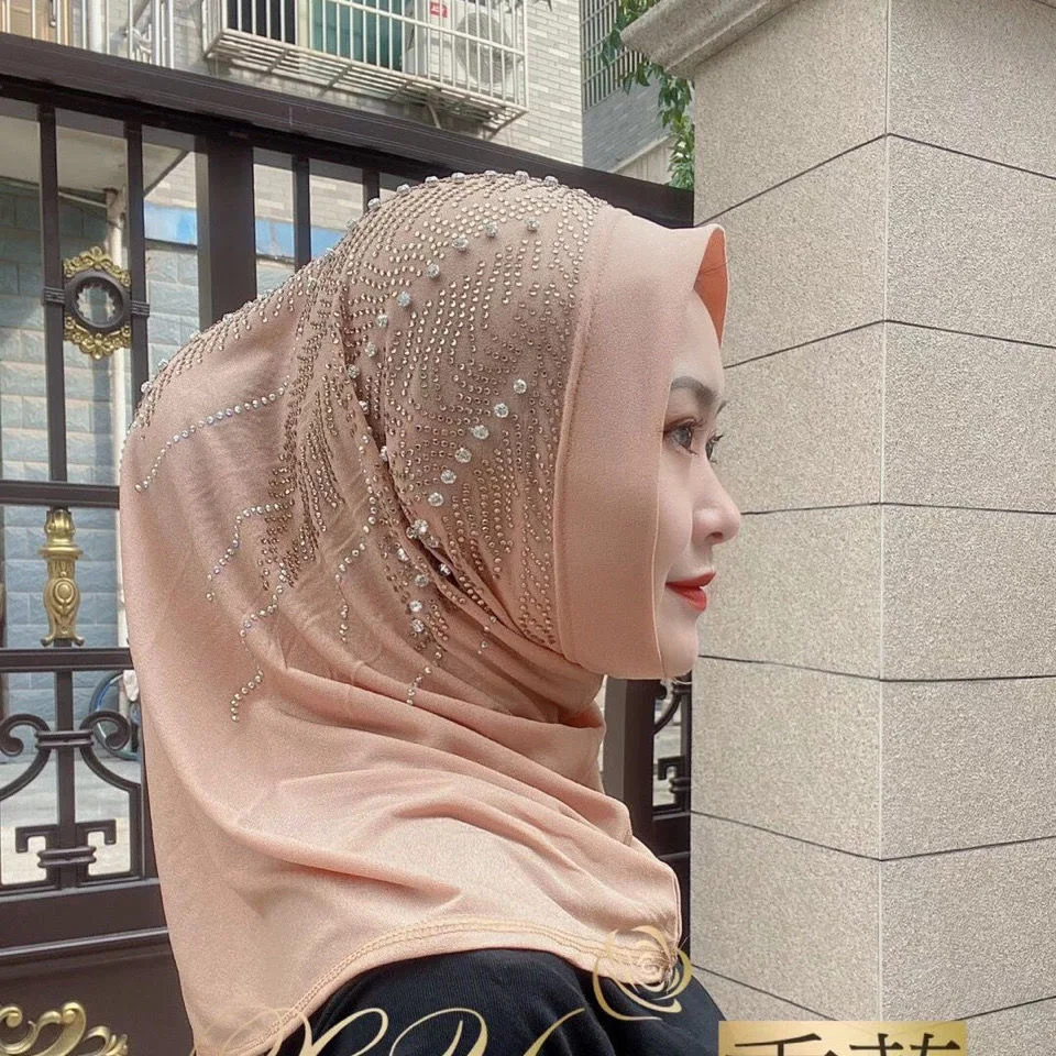 Arābu Musulmaņu dimantu ready-to-wear ziemas lakatu hijab